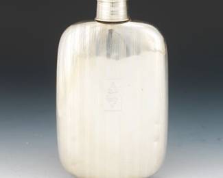 Sterling Silver Napier Flask with Shot Lid