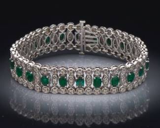 Ladies Gold, Emerald and Diamond Bracelet, ACA Report
