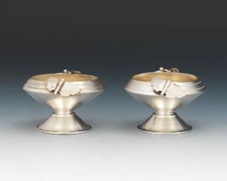 Pair of Gorham American Aesthetic Movement Sterling Butterfly Salts