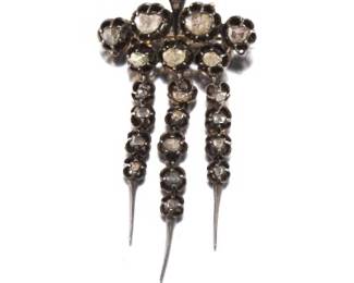 Georgian Silver and Rose Cut Diamond Brooch