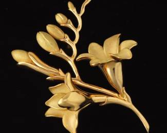 Tiffany Co. 18K Gold Floral Spray Pin Brooch