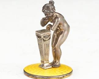 Sterling Silver Figurine of a Girl at a Pedestal