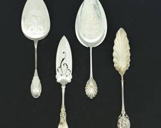 Four Silver Cake Servers