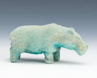 Egyptian Faience Hippopotamus