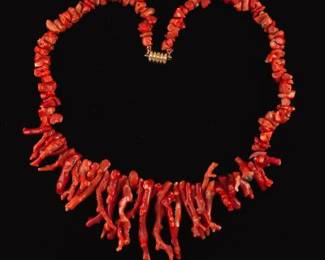 Vintage Coral Branch Necklace