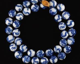 Chinese Blue and White Porcelain Beads