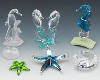 A Group of Swarovski Crystal Underwater Creatures