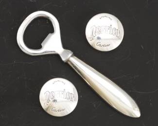 Cartier Sterling Silver Bottle Opener with Bottle Caps