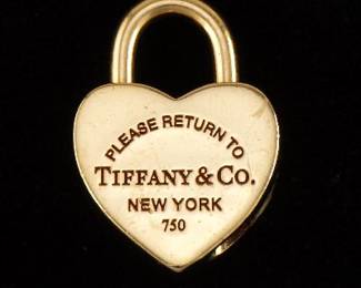 Tiffany Co. 18K Gold Heart Padlock Return to Tiffany Collection Pendant