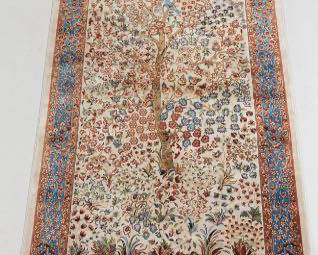 Turkish Bamboo Silk Ivory Carpet