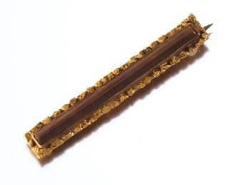 Native Gold Nuggets Bar Brooch