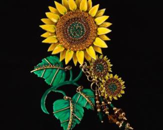 Vintage Lunch at The Ritz Sunflower Brooch