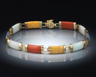 Ladies Jadeite and Gold Bracelet