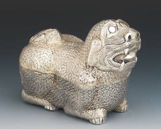 800 Silver Foo Lion Betel Box