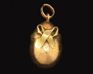 Vintage Easter Egg Gold Pendant
