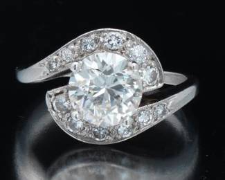 Ladies 2.35 Carat Center Diamond Ring
