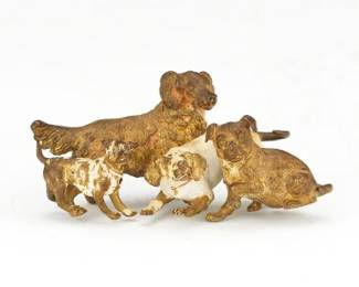 Austrian Cold Painted Bronze Dogs
