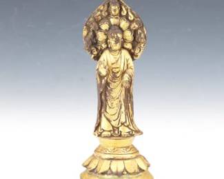 Korean Gilt Bronze Standing Buddha