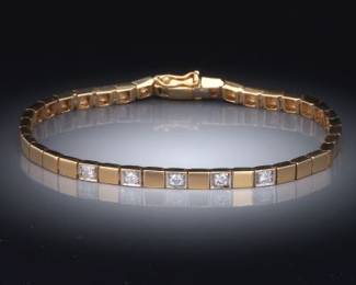 Ladies Gold and Diamond Bracelet