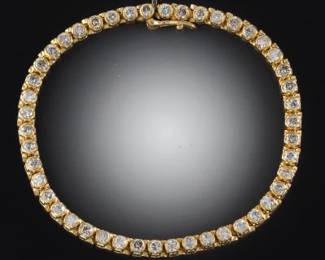 Diamond and Gold Tennis Bracelet