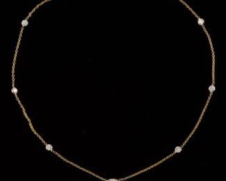 Minimalist Gold and Diamond Necklace