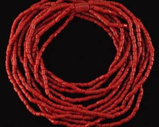 Vintage Five Strand Coral Necklace