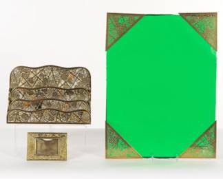 Tiffany Studios Bronze Desk Items Grapevine Pattern