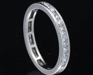 Ladies Platinum and Diamond Eternity Band