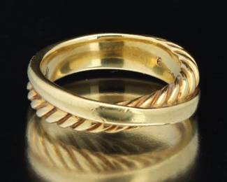David Yurman 18K Gold Crossover Band