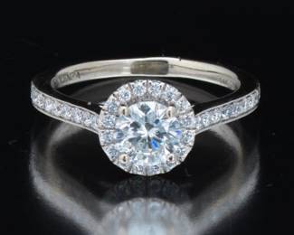 POLENZA Gold and Diamond Halo Ring