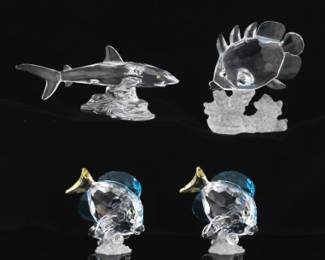 A Group of Swarovski Crystal Fish