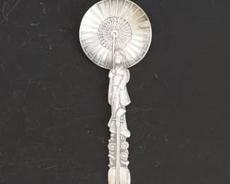 Japanese Sterling Silver Geisha Spoon