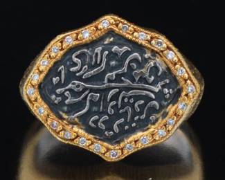 Kurtulan 21k Gold, Silver, and Diamond Ring