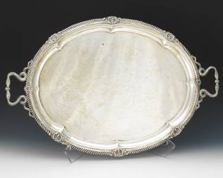 George IV 1823 Reproduction German 800 Silver Tray, by Gebruder Friedlander