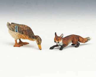 Two ColdPainted Bronze Figurines