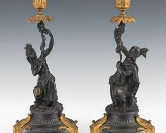 Pair of Figural Louis XV Style Candleholders
