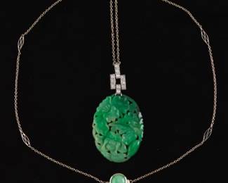 Art Deco Jadeite and Platinum Necklace