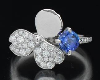 Tiffany Co Diamond and Tanzanite Ring