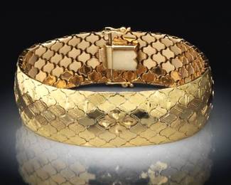 Ladies Wide Gold Bracelet