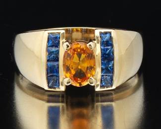 Ladies Citrine and Tanzanite Ring