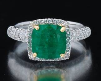 Ladies 2.53 Carat Emerald and Diamond Ring