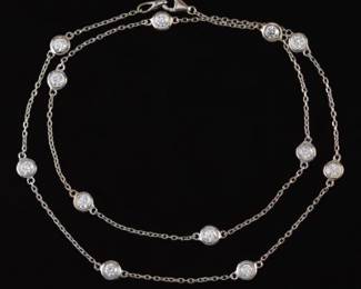 Ladies Gold and Diamond by the Yard Necklace