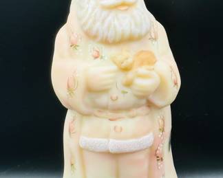 Fenton Burmese Glass sat with kitten/uranium glass hand painted by Fisher