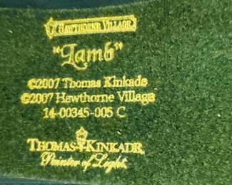 Lamb/nativity scene Hawthorne Village 2007 Thomas Kinkade