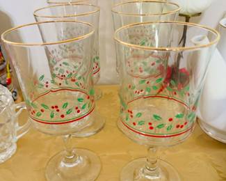 Set of six holiday goblets