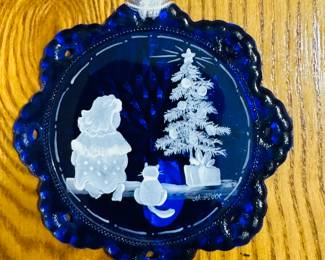 Fenton Mary Gregory hundredth anniversary Christmas Ornament 596 out of 2500