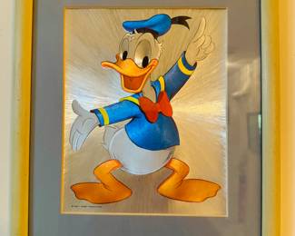  Authentic Vintage Disney Donald Duck Foil Art Picture