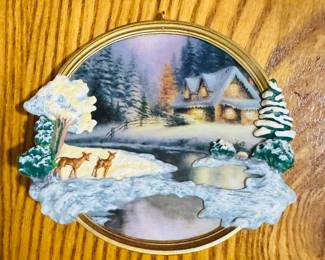 Deer Creek Cottage THOMAS KINKADE Hallmark Ornament