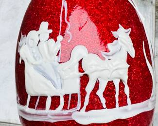 Hand painted HEN egg Christmas ornament 2011