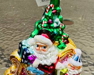 Radko Santa sleigh Glass ornament